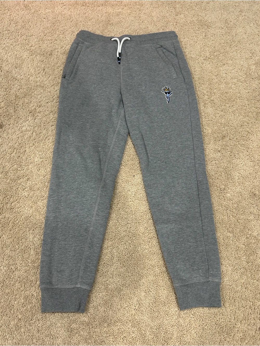 GOAT USA Kids Gray Fleece Jogger Sweatpants with vr Drawstring